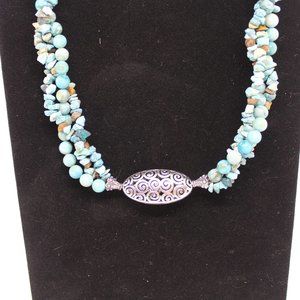 Turquoise multi strand hand made necklace